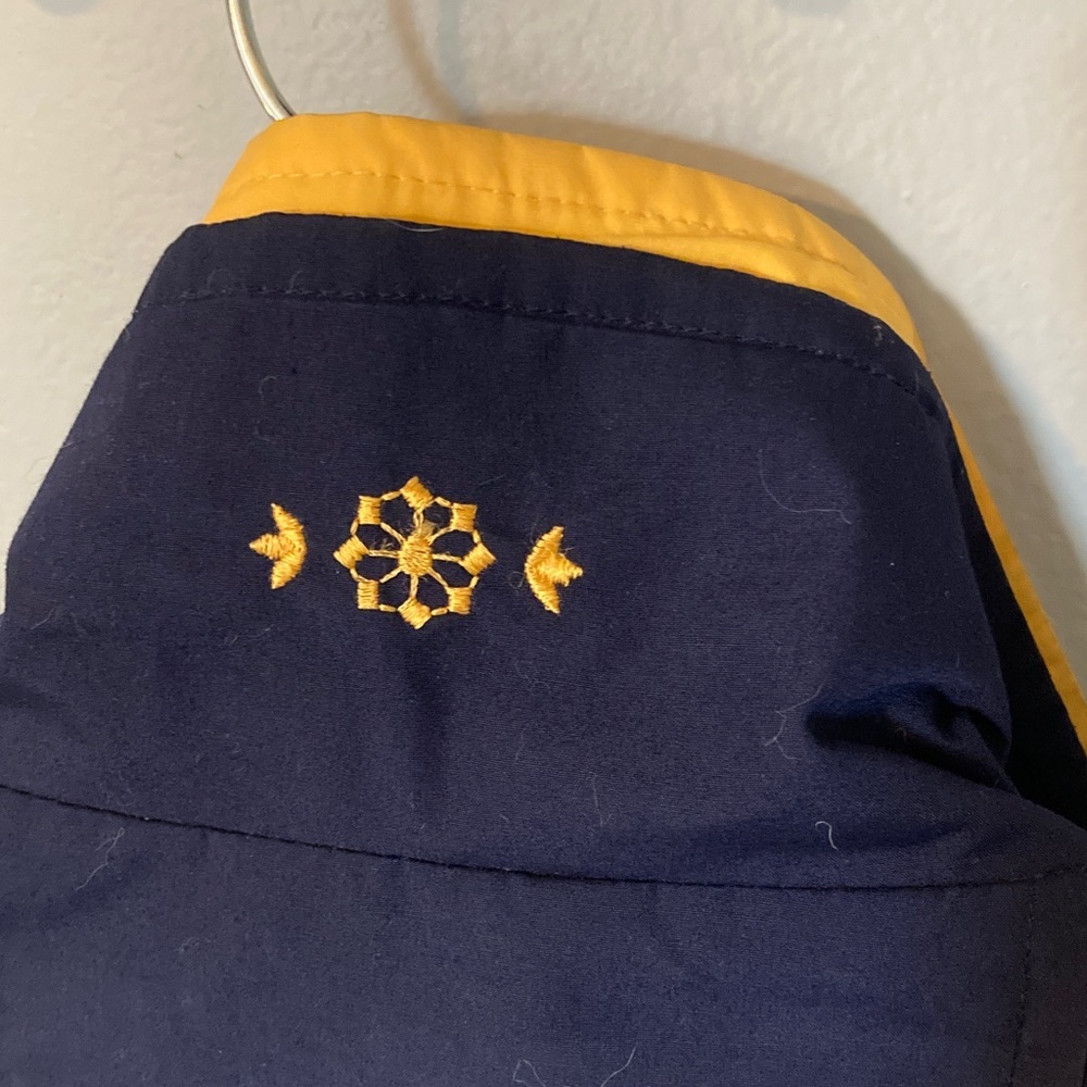 London Fog Windbreaker Jacket Vintage Unisex Navy Yellow Sz Medium - Picture 7 of 7
